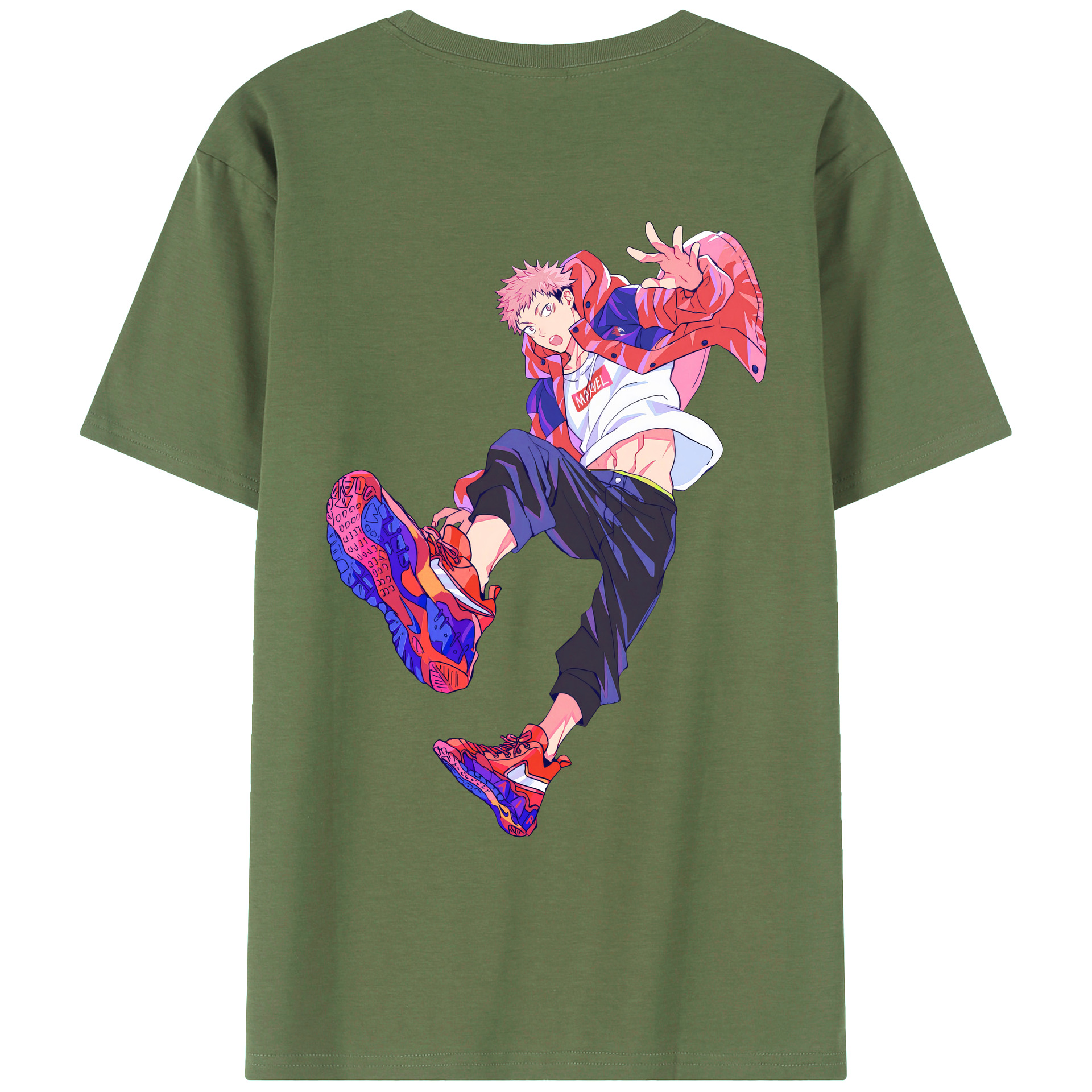 （画像用） 呪術廻戦 Jujutsu Kaisen 綿100％ メンズ半袖Tシャツ（バックプリント） 通気性